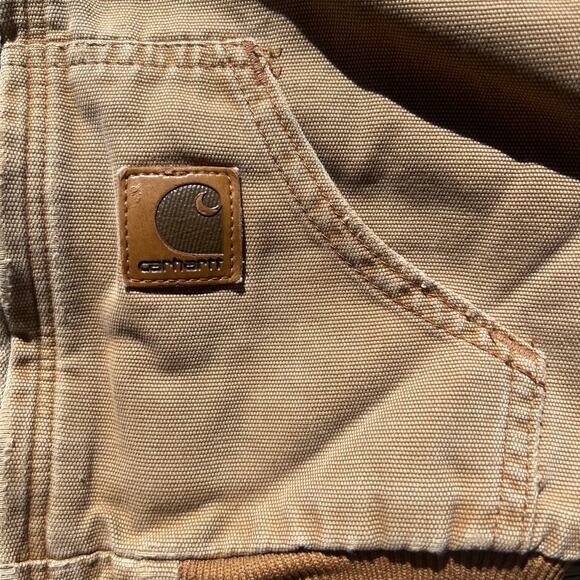 Carhartt YTJ130 Kids Jacket 4T | Tan Fleece-Lined Duck Canvas Mini Workwear Coat - Picture 6 of 11